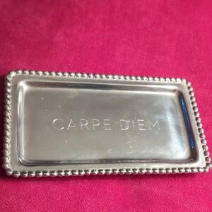 Mariposa Silver Beaded Edge Tray